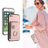 iPhone SE 2022/SE 2020/6/7/8 Organ Card Bag Ring Holder PU Phone Case with Lanyard - Pink