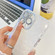 iPhone 13 Pro Max Plating Glitter Texture Fold Holder TPU Phone Case with Lens Film - Pink Tinfoil Texture