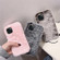 iPhone 13 Pro Max Diamond Lens Ring Solid Color Plush Phone Case - Gray