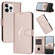 iPhone 13 Pro Max Triangle Pattern Buckle Clasp Leather Phone Case - Rose Gold