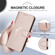iPhone 13 Pro Max Triangle Pattern Buckle Clasp Leather Phone Case - Rose Gold