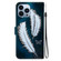 iPhone 13 Pro Max Crystal Texture Colored Drawing Leather Phone Case - White Butterfly Feathers