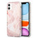iPhone 13 Pro Max Electroplating Matching Marble IMD Four-Corner TPU Shockproof Case - Pink