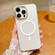 iPhone 13 Pro Max Golden Shield Frosted Semi-transparent MagSafe PC Phone Case - White