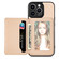 iPhone 13 Pro Max Carbon Fiber Magnetic Card Bag Phone Case - Khaki