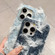 iPhone 13 Pro Max Camellia Denim Plush TPU Phone Case - Light Blue