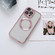 iPhone 13 Pro Max MagSafe Electroplated Magnetic TPU Phone Case with Dust Filter & Lens Film - Pink