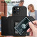 iPhone 13 Pro Max Skin Feel Four Card Slots Phone Case with Wrist Strap - Black