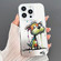 iPhone 13 Pro Max Dual-sided IMD Animal Graffiti TPU + PC Phone Case - Melting Green Orange Dog