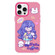 iPhone 13 Pro Max Skin Feeling Jelly TPU Hybrid PC Phone Case - Purple Hair Girl Rose Red