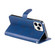 iPhone 13 Pro Max Fashion Calf Texture Zipper Horizontal Flip Leather Case with Stand & Card Slots & Wallet Function - Blue