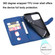 iPhone 13 Pro Max Fashion Calf Texture Zipper Horizontal Flip Leather Case with Stand & Card Slots & Wallet Function - Blue