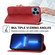 iPhone 13 Pro Max Cubic Grid Calf Texture Magnetic Closure Leather Phone Case - Red