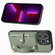 iPhone 13 Pro Max Wristband Kickstand Card Wallet Back Cover Phone Case with Tool Knife - Green