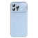 iPhone 13 Pro Max Liquid Silicone Large Glass Window Phone Case - Blue