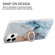 iPhone 13 Pro Max iPhone 13 Pro Max Four Corners Shocproof Flow Gold Marble IMD Back Cover Case with Metal Rhinestone Ring - Light Blue