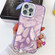 iPhone 13 Pro Max Plating Glitter Texture Chain Wristband TPU Phone Case with Lens Film - Purple Feathers
