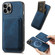 iPhone 13 Pro Max Retro Leather Card Bag Magnetic Phone Case - Blue