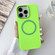 iPhone 13 Pro Max Metal Frame Liquid Silicone MagSafe Phone Case - Fluorescent Green