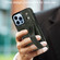 iPhone 13 Pro Max Crazy Horse Texture Shockproof TPU + PU Leather Case with Card Slot & Wrist Strap Holder - Emerald Green