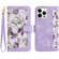 iPhone 13 Pro Max Floral Pattern Leather Phone Case with Lanyard - Light Purple