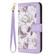 iPhone 13 Pro Max Floral Pattern Leather Phone Case with Lanyard - Light Purple