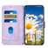 iPhone 13 Pro Max Floral Pattern Leather Phone Case with Lanyard - Light Purple