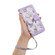 iPhone 13 Pro Max Floral Pattern Leather Phone Case with Lanyard - Light Purple
