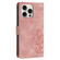 iPhone 13 Pro Max Tulips Embossed Leather Phone Case with Lanyard - Pink