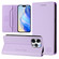 iPhone 13 Pro Max RC01 Dual-Folded Magnetic Suction RFID Leather Phone Case - Light Purple