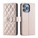 iPhone 13 Pro Max Ring Buckle Rhombic Leather Phone Case - Rose Gold