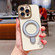 iPhone 13 Pro Max Charm Eye Electroplating Metal Holder Phone Case - Silver