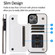 iPhone 13 Pro Max Double Buckle Shockproof PU Protective Case with Card Slots & Holder - White
