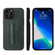 iPhone 13 Pro Max Fierre Shann Full Coverage Protective Leather Case with Holder & Card Slot - Green