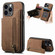 iPhone 13 Pro Max Retro Leather Zipper Wallet Back Phone Case - Brown