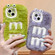 iPhone 13 Pro Max Embroidered Plush TPU Phone Case - Beige Heart