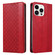 iPhone 13 Pro Max Braided Embossed Strong Magnetic Leather Phone Case - Red