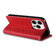iPhone 13 Pro Max Braided Embossed Strong Magnetic Leather Phone Case - Red