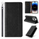 iPhone 13 Pro Max Braided Embossed Strong Magnetic Leather Phone Case - Black