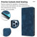 iPhone 13 Pro Max RFID Anti-theft Brush Magnetic Leather Phone Case - Blue