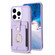 iPhone 13 Pro Max BF27 Metal Ring Card Bag Holder Phone Case - Purple