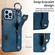 iPhone 13 Pro Max Calf Texture Wrist Card Slot Ring Phone Case - Blue