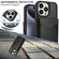 iPhone 13 Pro Max AwQuer Vertical Flip Card Bag Holder Leather Phone Case - Black