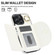 iPhone 13 Pro Max YM007 Ring Holder Card Bag Skin Feel Phone Case - White