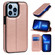 iPhone 13 Pro Max Strong Magnetic Closure PU + TPU Leather Case with Card Slots & Holder - Rose Gold