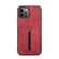 iPhone 13 Pro Max Denior DV Elastic Card PU Back Cover Phone Case - Red