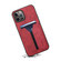 iPhone 13 Pro Max Denior DV Elastic Card PU Back Cover Phone Case - Red