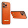 iPhone 13 Pro Max SULADA Invisible Bracket Leather Back Cover Phone Case - Orange