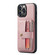 iPhone 13 Pro Max JEEHOOD Anti-theft Brush Magnetic PU + TPU Protective Case with Card Slot - Pink