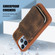 iPhone 13 Pro Max Zipper Card Bag Back Cover Phone Case - Brown